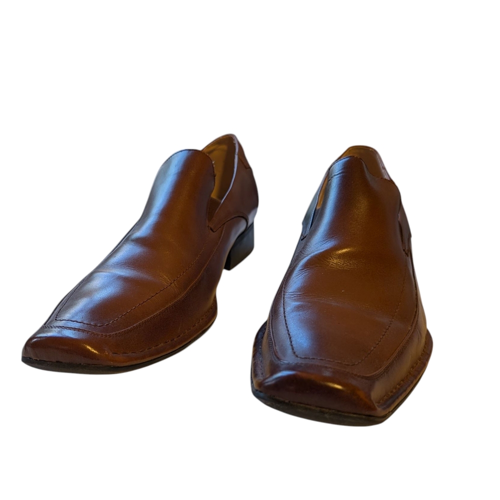 Steve Madden Men's Tan Leather Slip-On Loafers